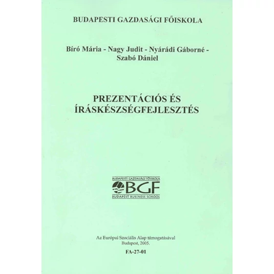 Prezentáció és íráskészség-fejlesztés könyv