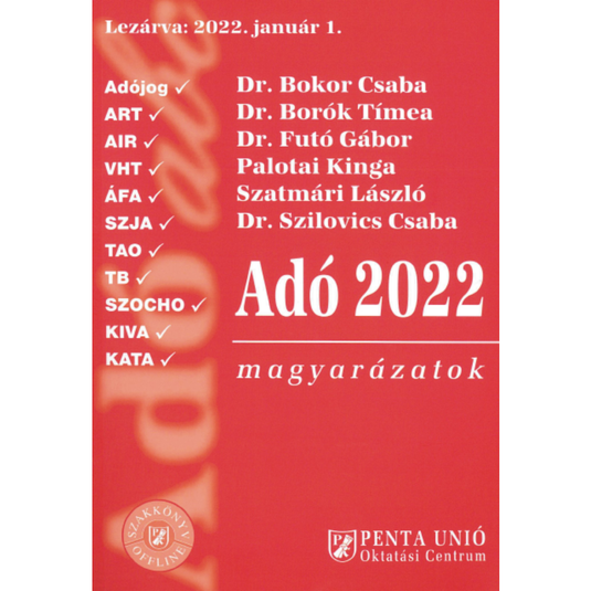 Adó magyarázatok 2022 könyv