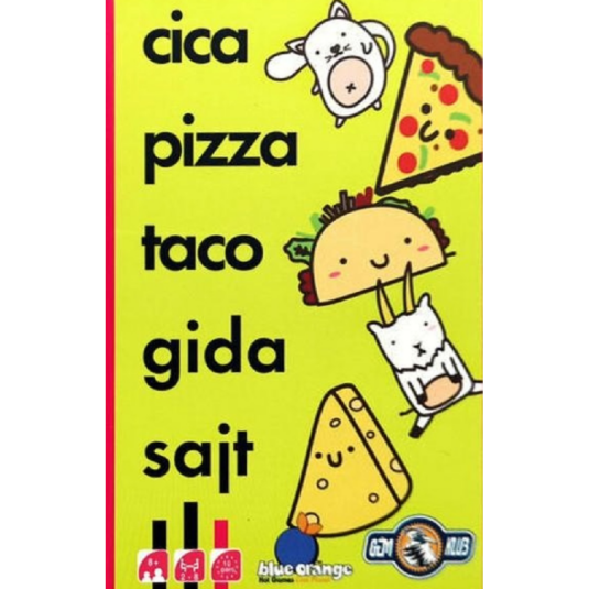 Cica, pizza, taco, gida, sajt, kártyajáték